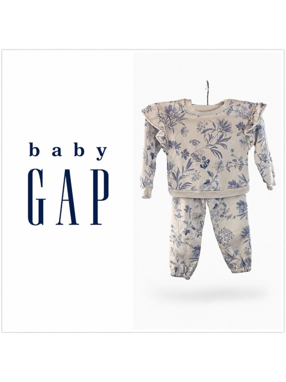 Baby Gap Floral Sweatshirt & Jogger Set  Girls Size 4 Years